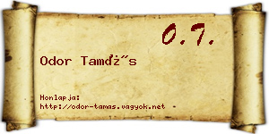 Odor Tamás névjegykártya